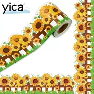 Giấy viền YICA, Tự dính Bảng phấn DIY Bản tin viền bảng, Giấy sáng tạo 7,5cm Nhãn dán trang trí thủ công