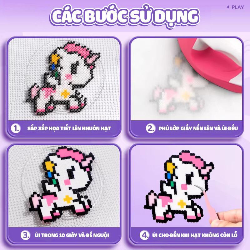 Hạt Xếp Hình An Toàn Cho Bé Bộ Bổ Sung Đồ Chơi Giáo Dục DIY Kèm Phụ Kiện Đa Dạng Cao Cấp