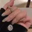 PNPIA- Nhẫn Bướm Thời Trang Sáng Bóng Pha Lê Zirconia Mở Nhẫn Có Thể Điều Chỉnh Ánh Sáng Sang Trọng Dây Đeo Tay Cho Nữ Bé Gái Jewlery