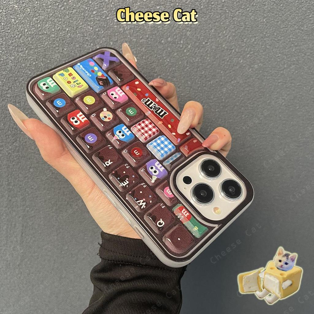 Ốp Điện Thoại Bàn Phím 3D Chocolate Bean Cho iPhone 15 13 14 11 12 16 17 Pro Max Giảm Căng Thẳng Vỏ Điện Thoại