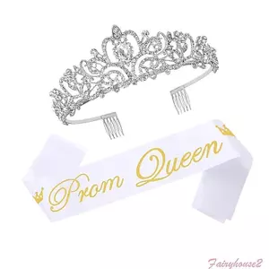 FF Girls Party Crowns Vai Ribbon Set Metal Headbands Prom Dance Phụ kiện