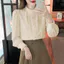 Áo sơ mi dài tay màu be thời trang nữ Áo sơ mi ren công sở hàng đầu