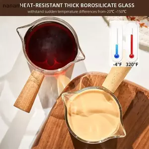 Cốc đo Espresso thủy tinh chịu nhiệt 75ml Bình sữa thủy tinh miệng đôi có tay cầm Cốc đo cân thủy tinh [VN]