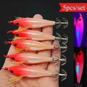 Jig mực PYCOU, Mồi chìm chậm phát sáng 8CM-5.8G, Wobbler Webfoot Gỗ Tôm Ngang Nhân tạo Calamar Octopus Câu cá