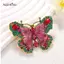 AqToCna Vintage Sang Trọng Pha Lê Bướm Thổ Cẩm Dành Cho Nữ Cô Gái Nhiều Màu Sắc Kim Cương Giả Thổ Cẩm Quần Áo Chân Dự Tiệc Thời Trang Trang Trang Sức Quà Tặng AqToCna