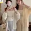 < YEI > Áo len dệt kim dệt kim mỏng chống nắng phong cách lười biếng nhẹ nhàng Hàn Quốc dành cho nữ mới