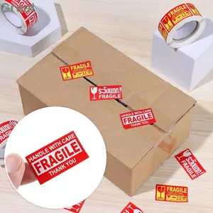 TUYỆT VỜI 250 Cái / cuộn Tay Cầm cẩn thận Giữ Dính Chăm Sóc Vận Chuyển Bao Bì Đánh Dấu An Toàn Vận Chuyển Nhãn Express