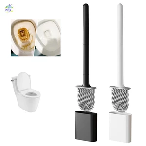 Bàn chải bồn cầu silicon - Tay cầm dài làm sạch sâu cho phòng tắm