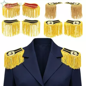 YUUKII 1 Cặp Tua Rua Viền Epaulets, Trâm Bảng Miếng Lót Vai Nhiều Màu Sắc Epaulettes, Bền Đa Năng Với Khóa Áo Khoác Áo Khoác Epaulett Cho Trống Sừng Ban Nhạc