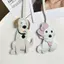 CANAMEK Mới Dễ Thương Bichon Frise Labrador Retriever Chó Quyến Rũ Dễ Thương DIY Dây Da Chó Túi Quyến Rũ CSF