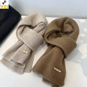< YEI > Khăn quàng cổ dệt kim màu trơn mới dành cho nữ Cao cấp Thi ấm áp Khăn quàng cổ đơn giản đa năng Mới