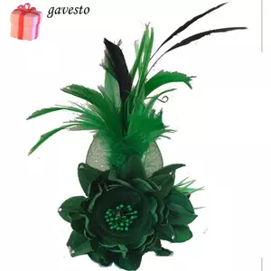 Mũ Fascinator GAVESTO, Băng đô tiệc trà nhiều màu lông vũ, Phụ kiện tóc hình hoa mô phỏng thời trang
