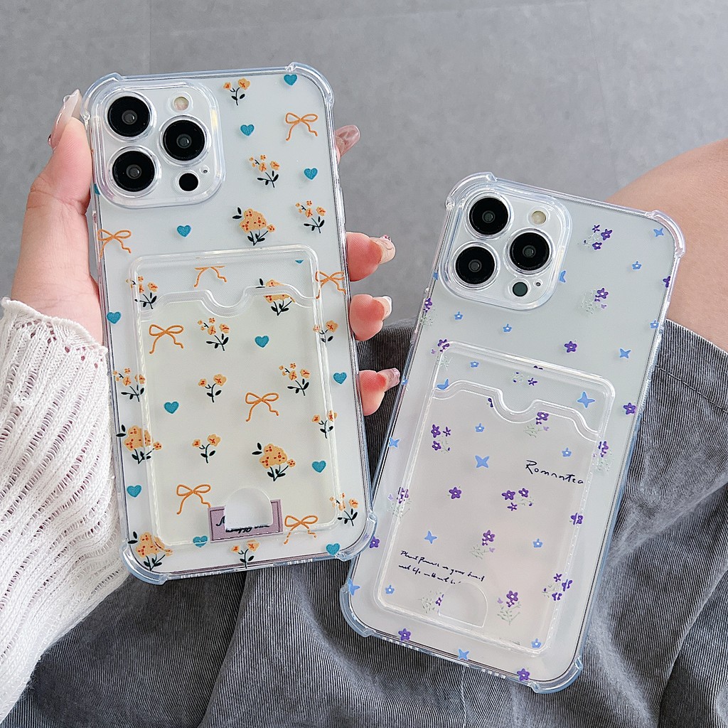 Ốp Lưng Có Đựng Thẻ Cho Samsung Galaxy A57 A02 A03 A04 A03S A05 A05S A06 A07 A17 A12 13 A14 A15 A16 A20 A22 A34 A54 A31A32 A35 A33 A50 A51 A52 A55 A56 A70 Coquette Hoa Nơ