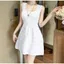 Váy dệt kim màu trắng Pure Desire dành cho nữ mùa hè Váy không tay ôm sát eo hẹp Pure Desire Váy chữ A mỏng hơn