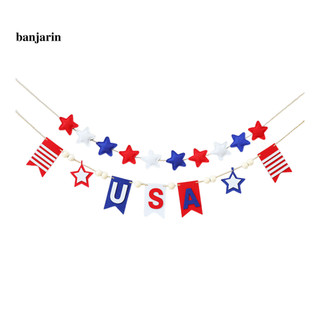 Banjarin Yêu Nước 4th of July Biểu Ngữ Vòng Hoa Đỏ Trắng Xanh Treo Bunting Cho Ngày Độc Lập Ngày Tưởng Niệm Ngày Lễ Kỷ Niệm Trang Trí Tiệc Hoa Kỳ Lễ Kỷ Niệm Tiếp Liệu Treo Biểu Ngữ