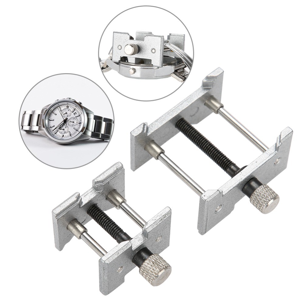 Công cụ sửa chữa đồng hồ NEWIDEA 2 chiếc, Bộ 2 kích cỡ bao gồm Giá đỡ chuyển động đồng hồ, thiết kế kẹp ổn định Chất liệu kim loại rắn bền bỉ để sử dụng lâu dài Đế chuyển động đồng hồ