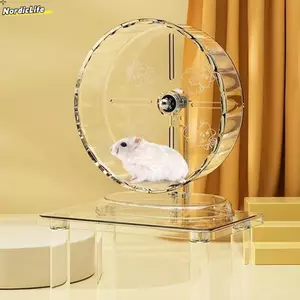 Bánh xe tập thể dục thú cưng NORDICLIFE 1 cái​, Dễ tháo rời Bánh xe chạy bộ Hamster trong suốt, Phụ kiện thú cưng nhỏ mở rộng im lặng