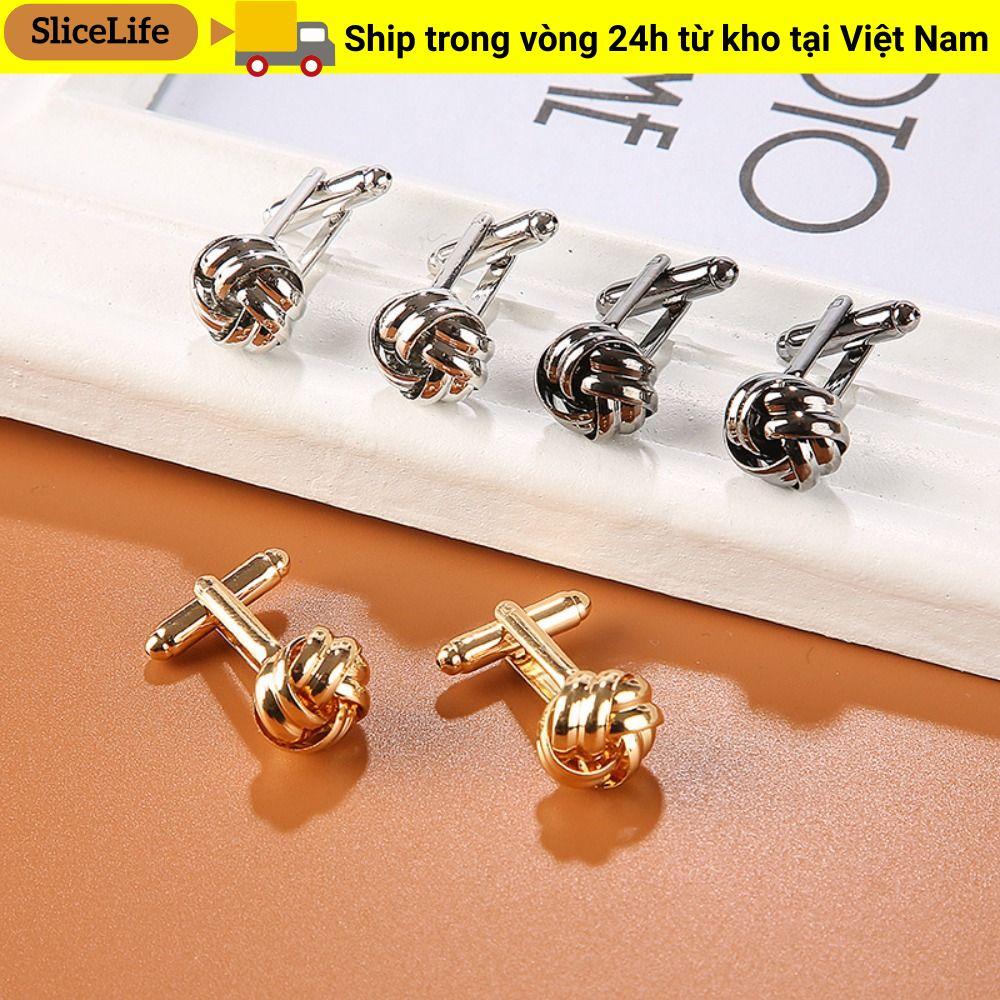SLICELLIFE Khuy măng sét dành cho nam, Khuy măng sét hợp kim màu đen màu vàng bạc, Phụ kiện quần áo Siêu Shinny Quà tặng nam