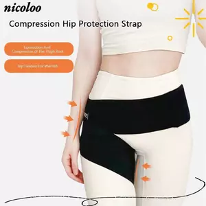NICOLOO Hông Nẹp, Vải thun Giảm Đau Groin Wrap, Di Động Cao Cấp Màu Đen Hamstring Chấn Thương Bong gân Hỗ Trợ Đùi Nẹp Vải Co Giãn