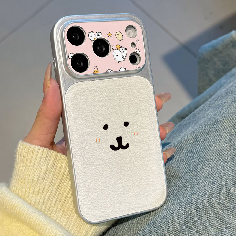 Ốp lưng iPhone Họa tiết da mạ họa tiết Chiikawa iPhone 17 16 15 14 13 12 11 Pro Max Plus Max
