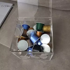 Hộp đựng cà phê viên nang Acrylic GCDHome Hộp đựng trong suốt chống bụi có nắp HOT