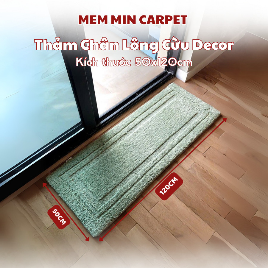 Thảm Lau Chân Lông Cừu Basic Memmincarpet 5D Họa Tiết Mẫu Mới - Êm Mềm, Chống Trượt, Thấm Nước