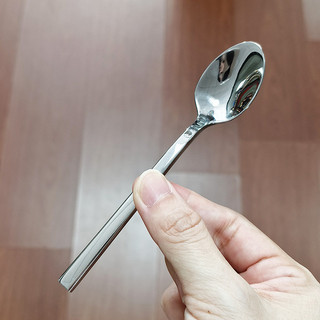 Thép không gỉ Thìa nhỏ tay cầm vuông, bộ đồ ăn gia đình, dùng tráng miệng/cà phê