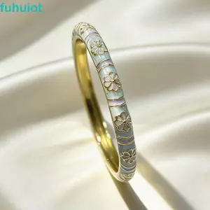 FUHUIOT Vintage Cloisonne Lắc Tay, Vòng Hoa Men Nhiều Màu Sắc, Thời Trang Truyền Thống Trung Quốc Cổ Điển Vòng Tay Nữ Bé Gái