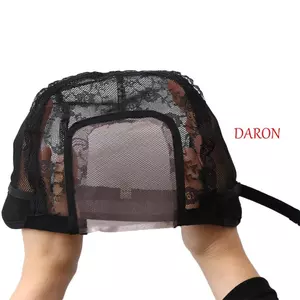 Mũ giả lưới DARON, Mũ giả ren thoáng khí U Phần, Phụ kiện tóc giả Mũ dệt Lưới tóc đen Thụy Sĩ bền bỉ để làm tóc giả