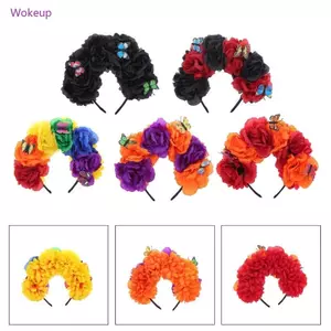 Woke Mexico Hoa Vương Miện Băng Đô Halloween Trang Phục Dự Tiệc Phụ Kiện Ngày Của Người Chết Mũ Đội Đầu Gothic Phụ Kiện Tóc