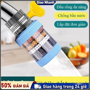 [Hàng Sẵn]Đầu lọc vòi nước dạng vòi hoa sen chống bắn và lọc nước Đầu lọc dùng chung Làm mềm nước