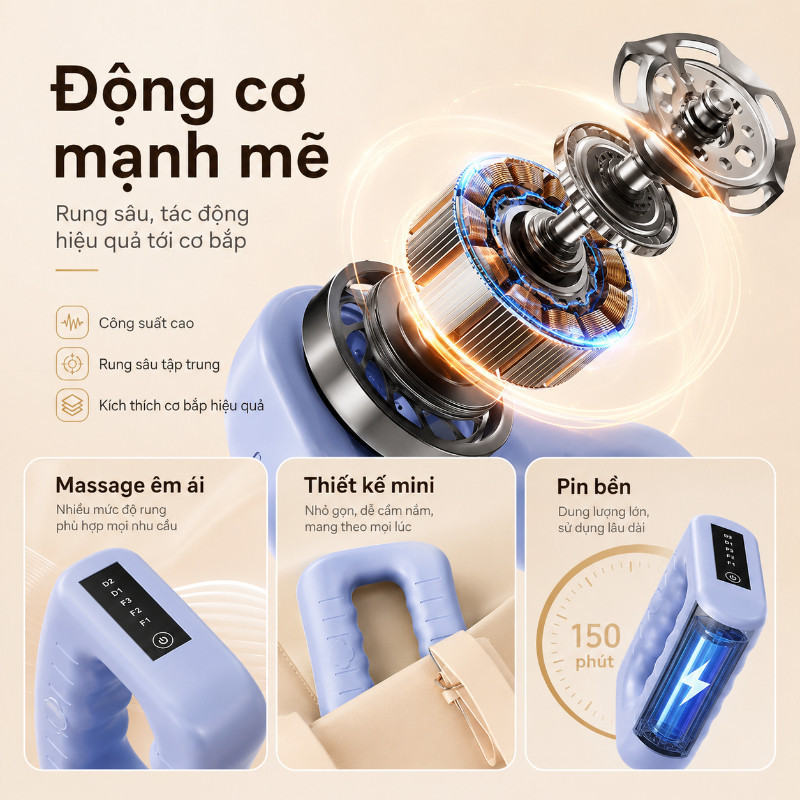 Máy Massage Rung Định Hình Cơ Thể Đa Năng – Giảm Mỡ Bụng & Đùi, Massage Toàn Thân, Tặng Đai Điều Chỉnh & Pin Dùng Lâu