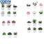 <cosyh>Artificial Potted Plants Set for Home Office Decor Faux Succulent Rose