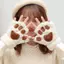Tweeduj Đáng Yêu Sang Trọng Mèo Móng Vuốt Paw Găng Tay Sang Trọng Ấm Áp Mềm Mại Sang Trọng Ngắn Ngón Lông Tơ Gấu Găng Tay Trang Phục Găng Tay Nửa Ngón VN