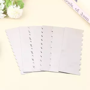 Dụng cụ cạo bánh bằng thép không gỉ TRTR Lược cạnh họa tiết hai mặt Dụng cụ trang trí bánh ngọt bền bỉ cho gia đình và cửa hàng VN