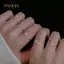 PNPIA- Shining Kim Cương Giả 26 Chữ Cái Nhẫn Có Thể Điều Chỉnh Thời Trang Ban Đầu A-Z Bảng Chữ Cái Mở Nhẫn Cho Nữ Cô Gái Quyến Rũ Trang Sức Quà Tặng