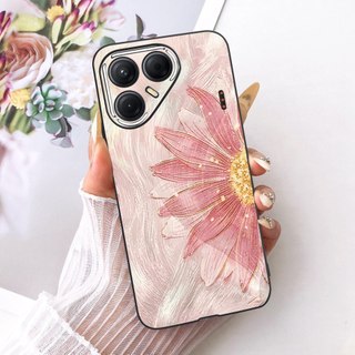 Dành Cho Tecno Pova 7 4G 5G Ốp Lưng LJ6 LJ7 Hoa Phổ Biến Bướm Mềm TPU Màu Đen Chống Sốc Ốp Lưng Cho Tecno Pova7 Vỏ