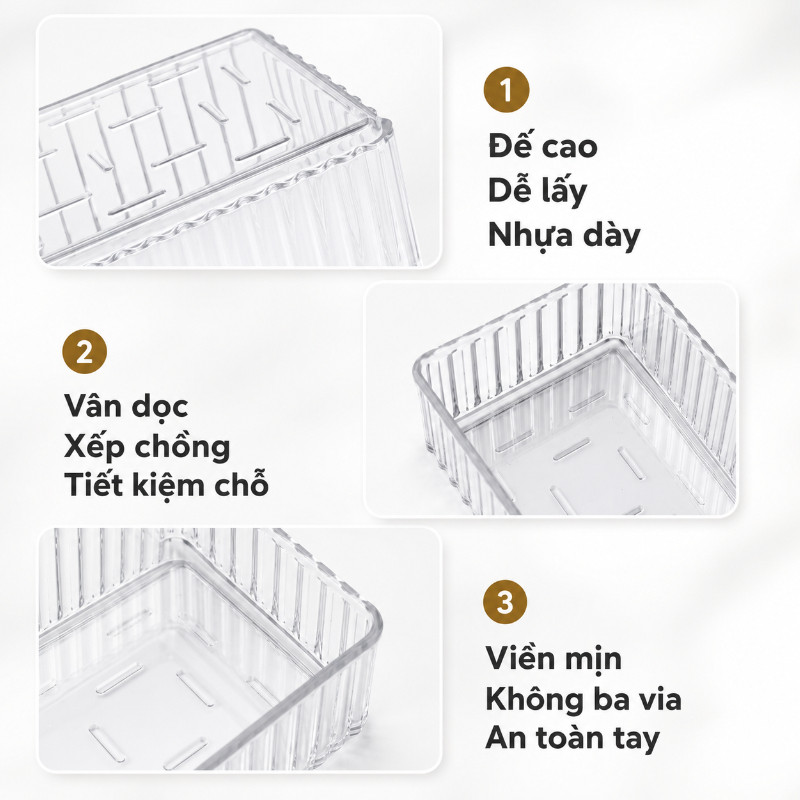 Ngăn Kéo Acrylic Tổ Chức Trong Suốt,Khay Phân Vùng Để Bàn,Hộp Bảo Quản Mỹ Phẩm Xếp Chồng