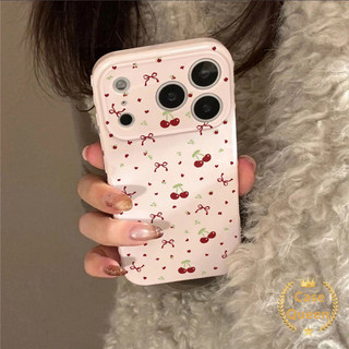 Tương thích với iPhone 17 15 16 14 11 12 13 Pro Max Air X XS Max 7 8 14 Plus Thời Trang Đơn Giản Toàn Màn Hình Màu Đỏ Nơ Anh Đào