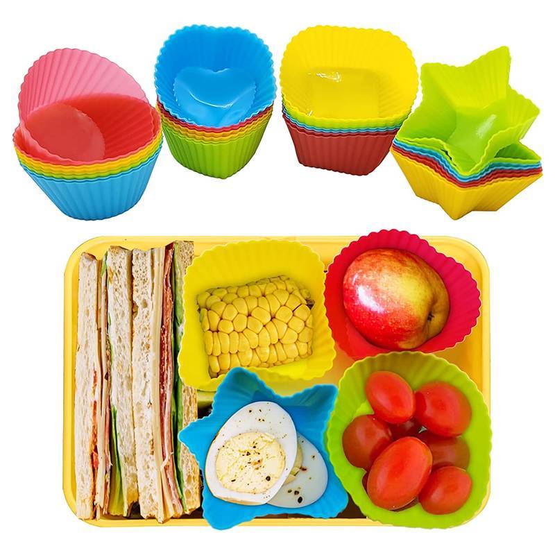 CyinYP 4 Bộ chia hộp cơm trưa bằng silicon, Bộ chia hộp cơm trưa Bento dành cho trẻ em Phụ kiện ăn trưa vinh quang