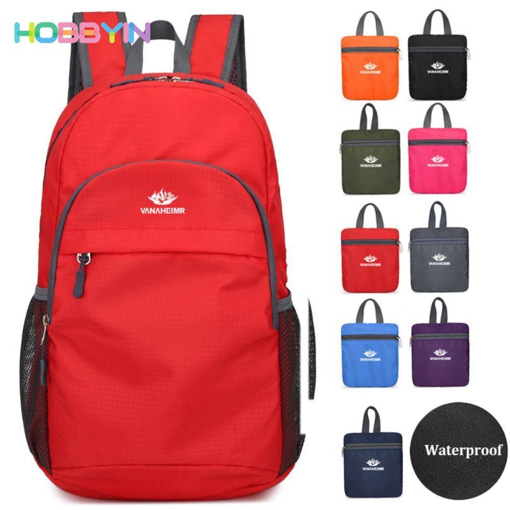 Ba lô có thể đóng gói HOBBYIN, Túi gấp tiện dụng ngoài trời siêu nhẹ có thể gập lại, Túi du lịch nhẹ 20 ~ 35L chống thấm nước dành cho nam nữ
