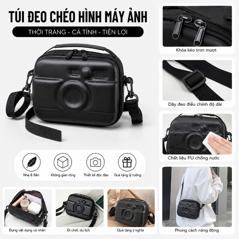 Túi đựng máy ảnh vỏ cứng chống sốc túi đựng máy film túi fujifilm đeo chéo bảo vệ di động