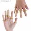 VFZ 10 Chiếc Thép Không Gỉ Ngón Tay Massage Vòng Châm Cứu Trị Liệu Thư Giãn Máu OTE