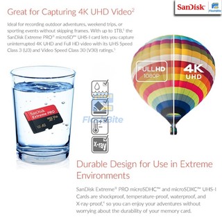 Thẻ nhớ MicroSDXC Sandisk Extreme Pro 32GB 64GB 128GB 256GB V30 A2 200MB/s, Bảo hành theo nhà sản xuất