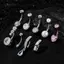 AqToCna 9 Chiếc Nút Bụng Nhẫn Bộ Trái Tim Rốn Xuyên Nhẫn Nữ Thời Trang Trái Tim Rốn Barbell Cơ Thể Gợi Cảm Xuyên Trang Sức Quà Tặng AqToCna