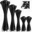 FUHUIOT 400 Dây buộc cáp Nylon, nhiều kích cỡ khác nhau Dây buộc dây có độ bền kéo cao, Dây buộc dây tự khóa Dây buộc đa năng màu đen Sử dụng trong nhà