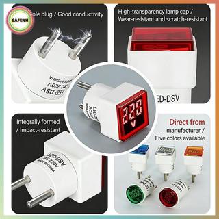 SAFENH 1 Phích Cắm EU LED Hộ Gia Đình Màn Hình Kỹ Thuật Số AC 50V ~ 500V Vôn Kế Đa Năng VN