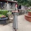 Tay bay sang trọng phong cách Hàn Quốc chấm bi tay ngắn dáng ôm hơn Quần ống rộng Bộ đồ hai mảnh thông thường