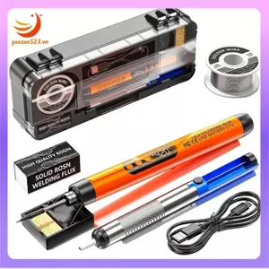 Sắt hàn không dây có thể sạc lại USB, nhiệt độ có thể điều chỉnh, Công cụ hàn kỹ thuật số LCD di động để DIY và sửa chữa