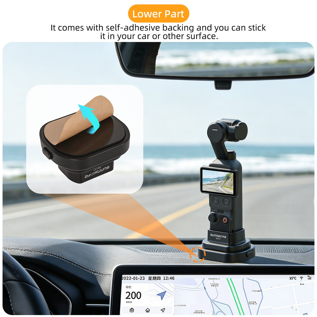 Sunnylife Cho DJI Pocket 4 Giá Đỡ Ô Tô Và Để Bàn Cho DJI Pocket 4 / 3 2 Trong 1 Đế Có Thể Tháo Rời Để Bàn Thẳng Đế Phụ Kiện